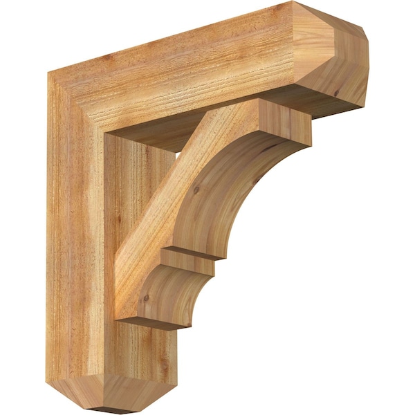 Ekena Millwork Balboa Craftsman Rough Sawn Bracket w/ Offset Brace, Western Red Cedar, 8"W x 26"D x 26"H BKT0806X26X26BOA04RWR - main